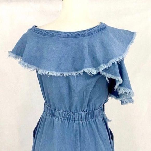 Signature8 Ruffle Collar Chambray Jumpsuit - Picture 8 of 12